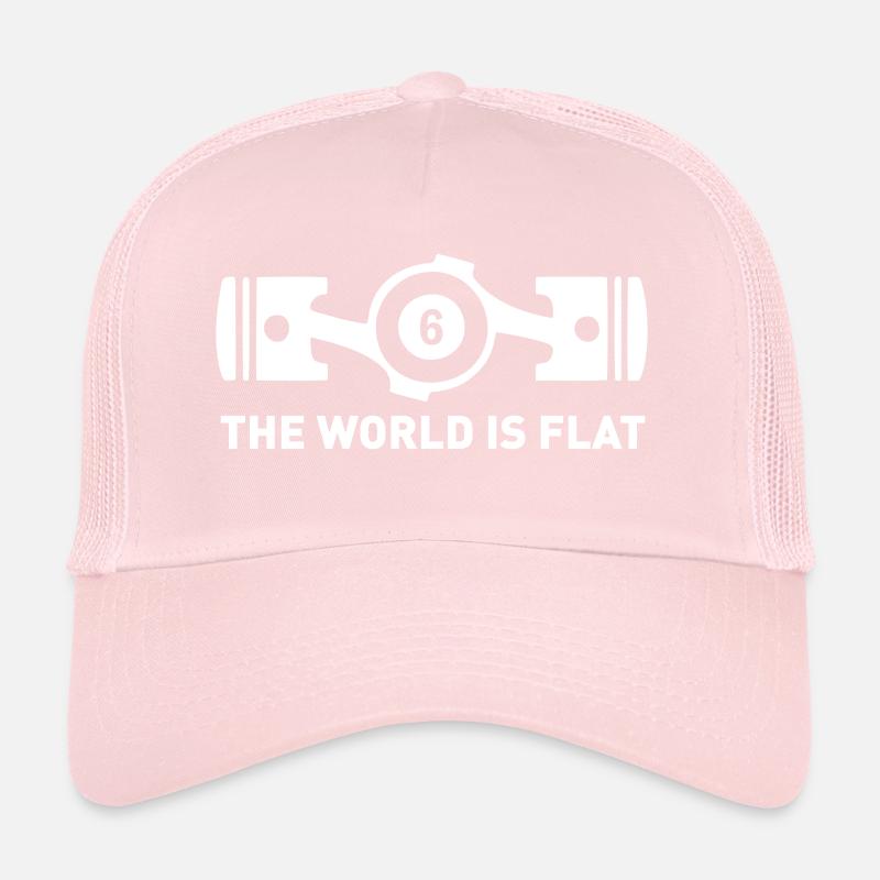world is flat6 blanc Casquette trucker 