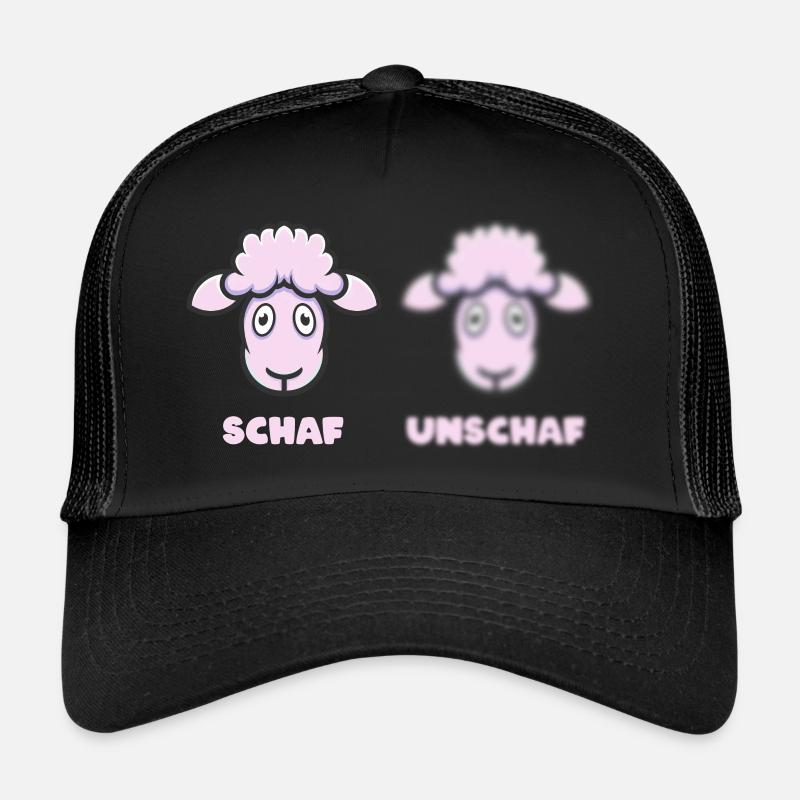 Scharfes Schaf (Unschärfe-Edition) - Trucker Cap - Schwarz/Schwarz
