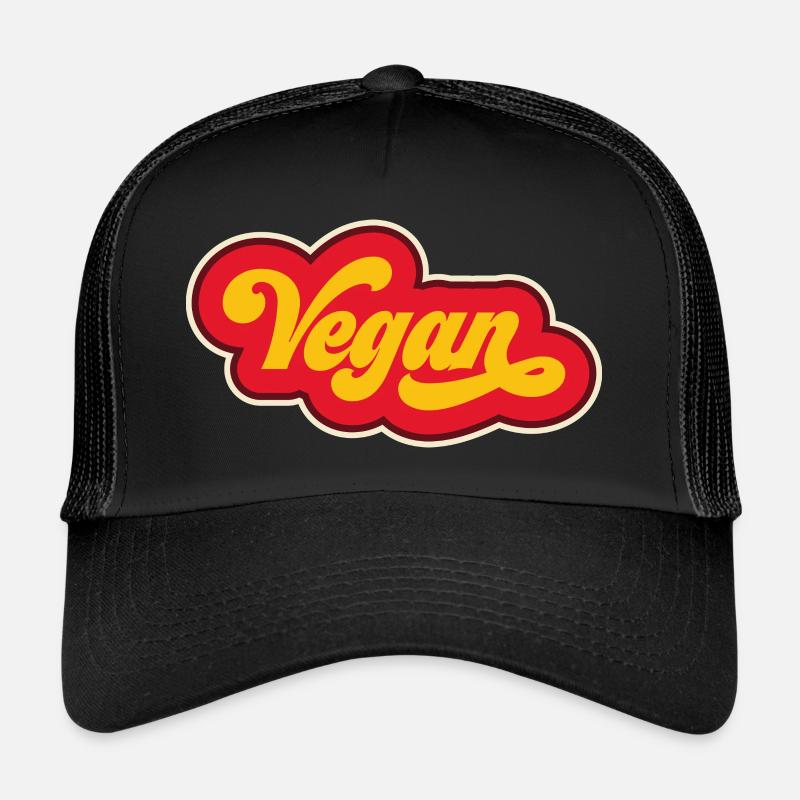 Végétalien - Casquette trucker  - noir/noir