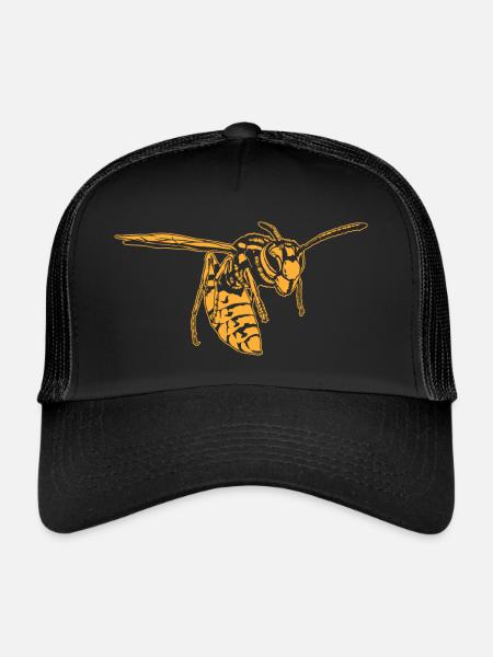 Cool Guêpe Insecte Croquis Guêpe graphique Amoureux des animaux - Casquette trucker  - noir/noir - Devant