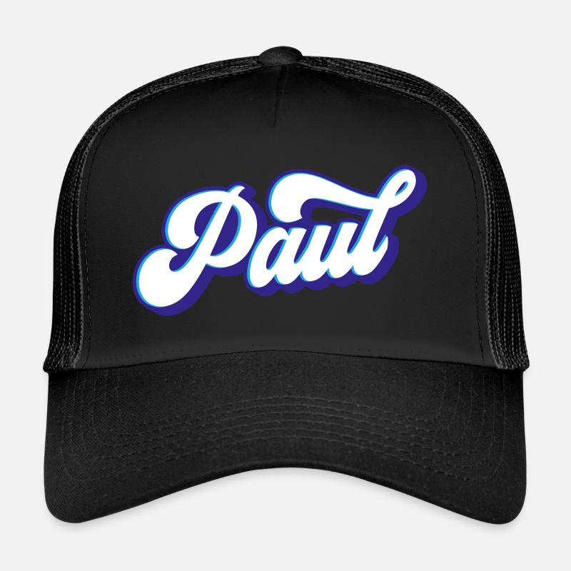Paul | Farben änderbar - Trucker Cap - Schwarz/Schwarz