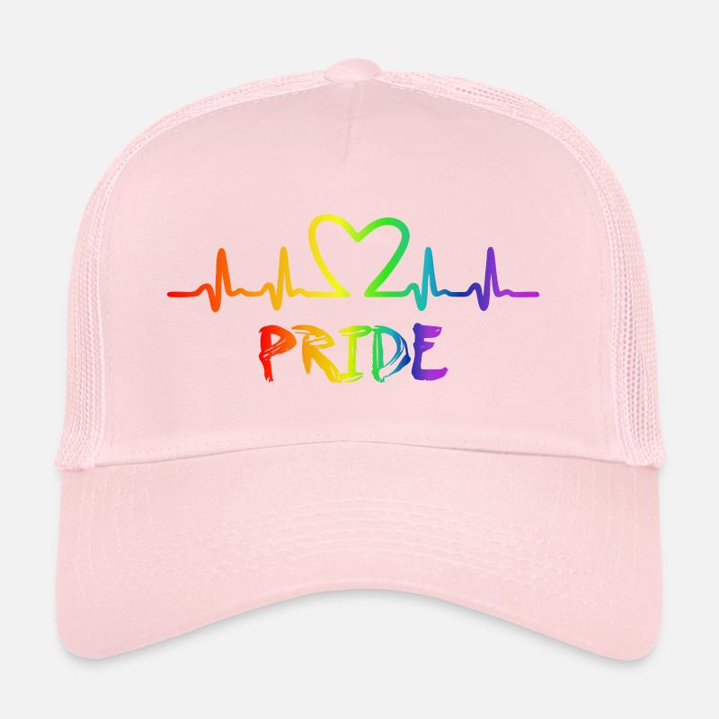 LGBT Pride Rainbow Heartbeat Casquette trucker 