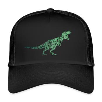 T-Rex Dino Kritzelei Farben Tyrannosaurus Rex - Trucker Cap - Schwarz/Schwarz - Vorne