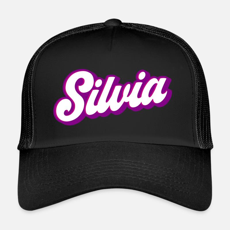 Silvia | Farben änderbar - Trucker Cap - Schwarz/Schwarz