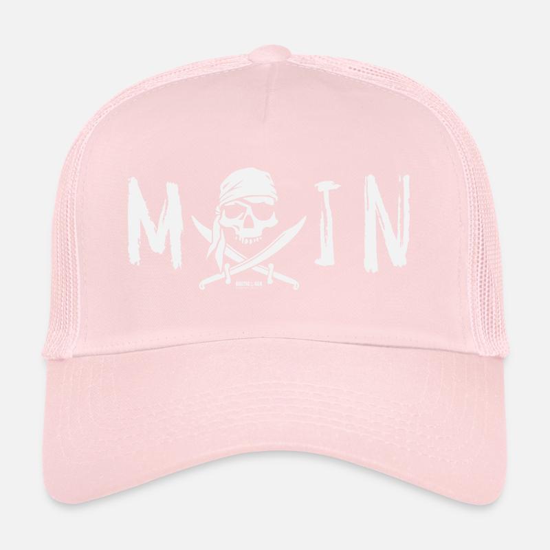 MOIN with skull, logo and saber white Trucker Cap