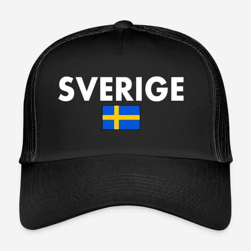 Sverige - Trucker Cap - Schwarz/Schwarz