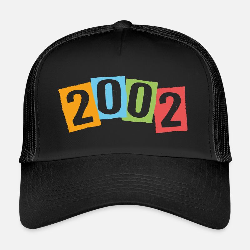 Né en 2002 – Anniversaire avec de grands numéros colorés Casquette trucker 