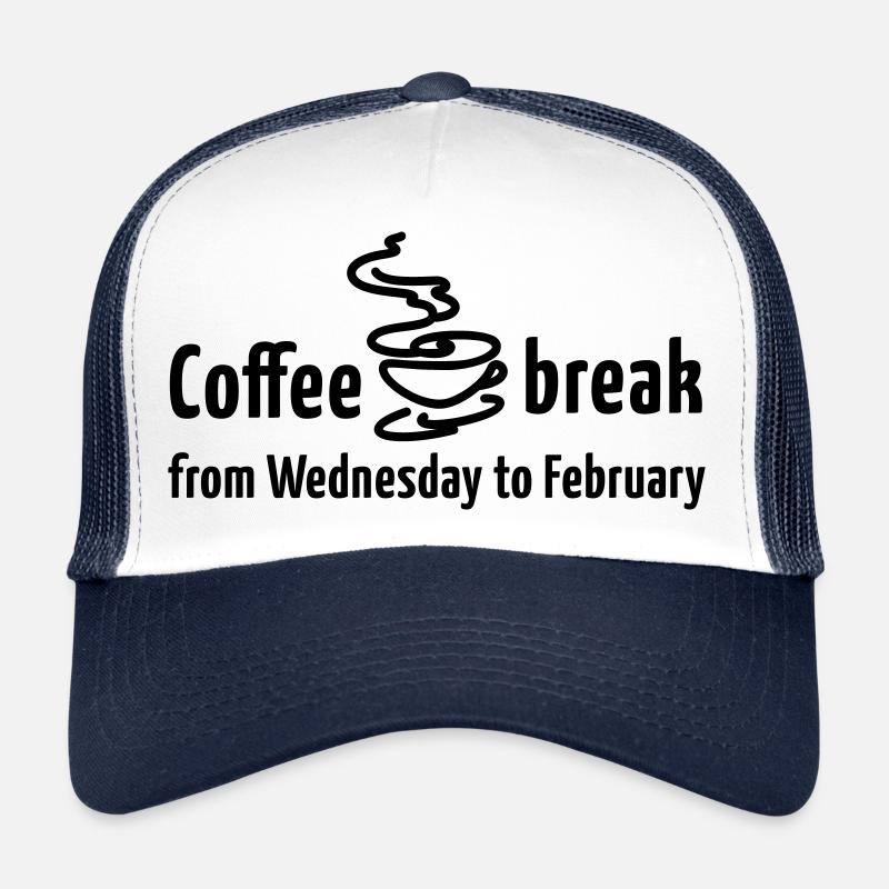 Pause café du mercredi au mois de février Satire humoristique de bureau Casquette trucker 