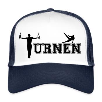 Männer und Jungs Turnen, Turner - Trucker Cap - Weiß/Navy - Vorne