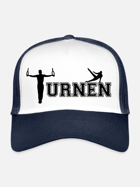 Männer und Jungs Turnen, Turner - Trucker Cap - Weiß/Navy - Vorne