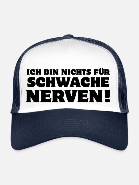 nichts für schwache Nerven anstrengend verwöhnt - Trucker Cap - Weiß/Navy - Vorne