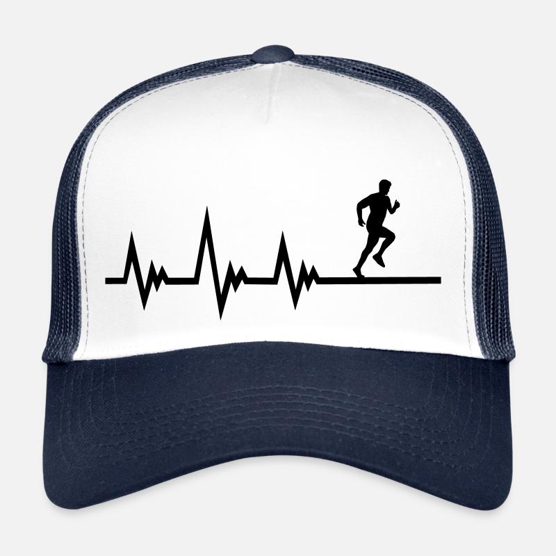 Course à pied, pouls ECG du coureur, rythme cardiaque Casquette trucker 