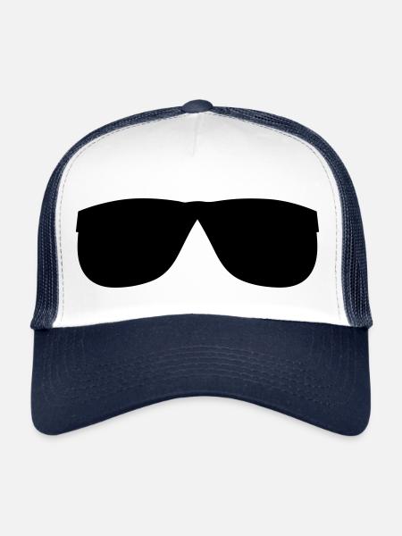 Funny sunglasses design holiday sun beach - Trucker Cap - white/navy - Front