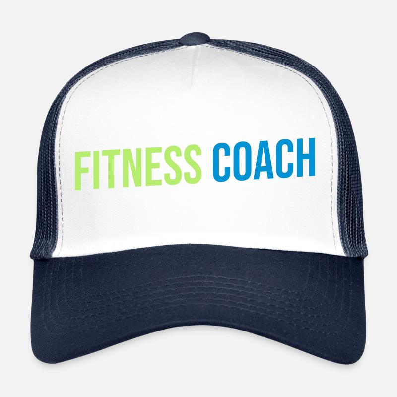 fitness coach blue and black Trucker Cap