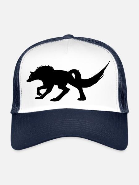 Wolf, predator - Trucker Cap - white/navy - Front