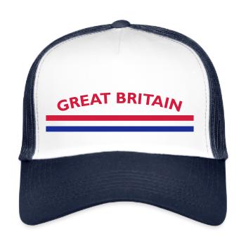 Gilet de course vintage grande-Bretagne - Casquette trucker  - blanc/marine - Devant