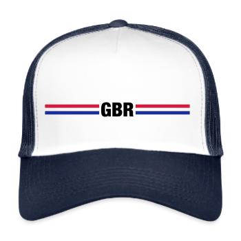 Gilet de course Vintage Great Britain - GBR - Casquette trucker  - blanc/marine - Devant