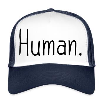 Mensch Human Menschenrecht Human-Rights - Trucker Cap - Weiß/Navy - Vorne