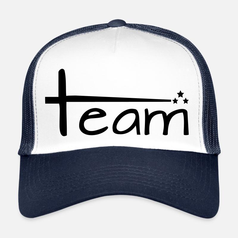 Team Style mit Sternen - Trucker Cap - Weiß/Navy