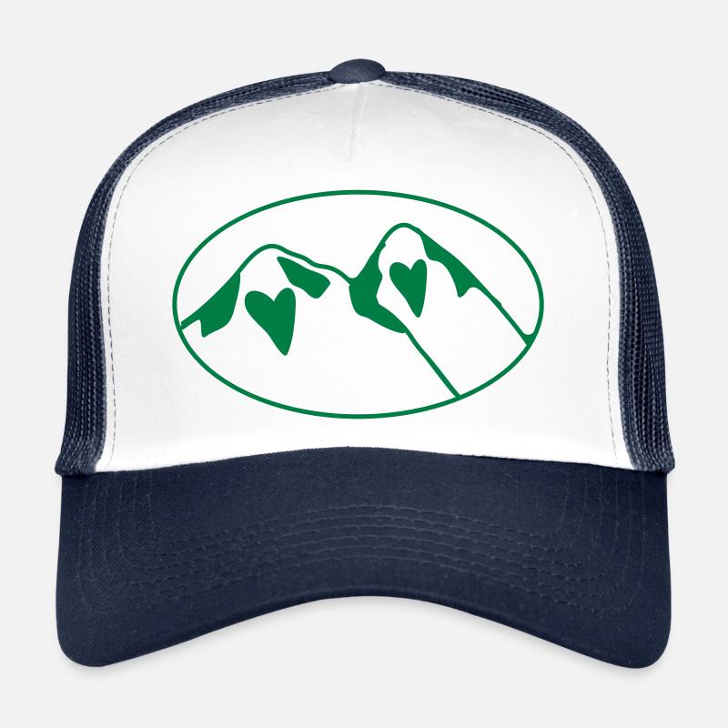 LOVE HEART versteckte ovale Berge Trucker Cap