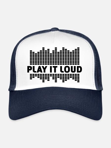 Music Equalizer LED Lights Rhythm Dance Stereo - Trucker Cap - white/navy - Front