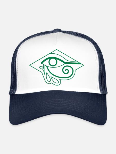 Eye of RA Egyptian symbol - Trucker Cap - white/navy - Front