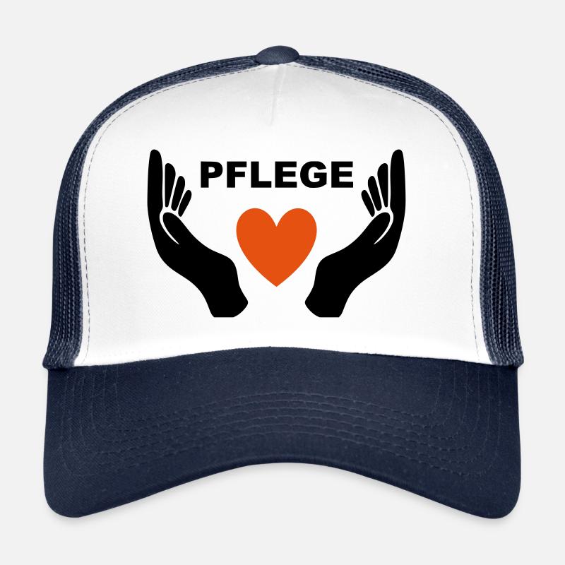 Pflegerinnen und Pfleger haben Herz als Geschenk - Trucker Cap - Weiß/Navy