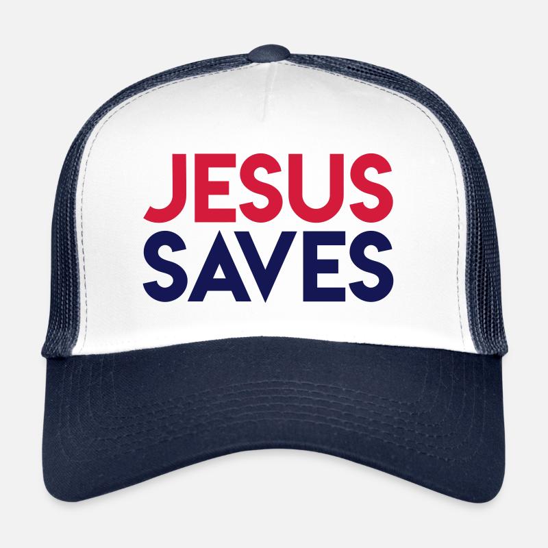 Jesus Saves - Casquette trucker  - blanc/marine