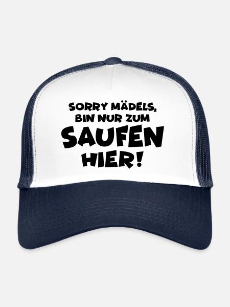 Désolé les filles, je suis juste pour boire ici! Centres commerciaux - Casquette trucker  - blanc/marine - Devant