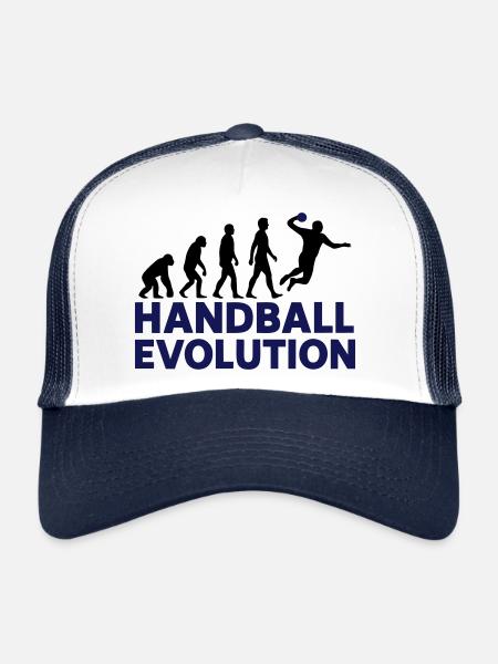 Handball Evolution Sport Motif - Casquette trucker  - blanc/marine - Devant
