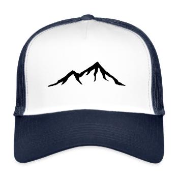 Berge, Alpen, Berg, Wandern - Trucker Cap - Weiß/Navy - Vorne