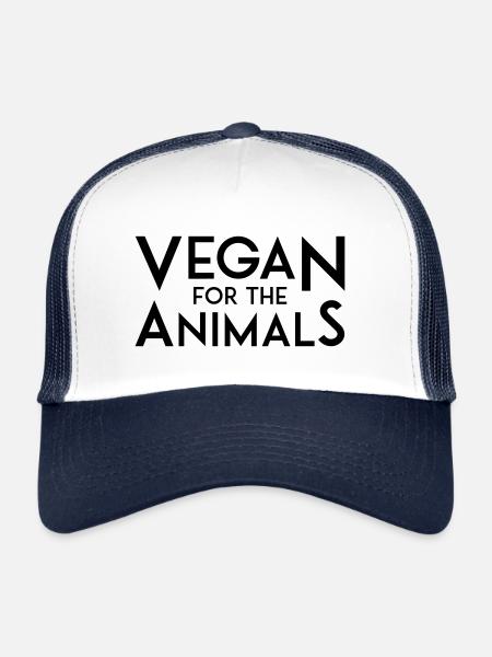 VEGAN FOR THE ANIMALS BLACK - Casquette trucker  - blanc/marine - Devant