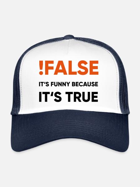 faux - c'est faux parce que c'est vrai - Casquette trucker  - blanc/marine - Devant