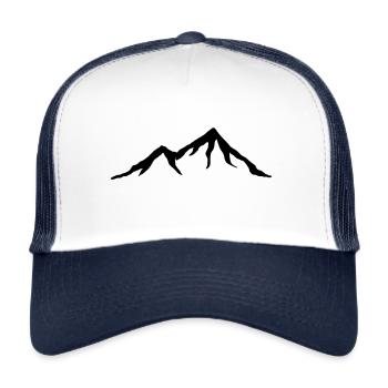 Berge, Alpen, Berg, Wandern - Trucker Cap - Weiß/Navy - Vorne