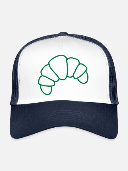 croissant pâtisserie au four - Casquette trucker  - blanc/marine - Devant