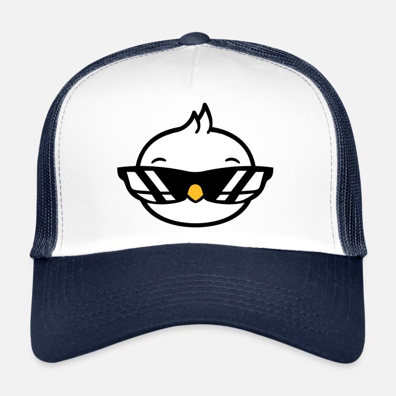 Lunettes de soleil oiseau Cool Noir Lunettes Coolness Casquette trucker 