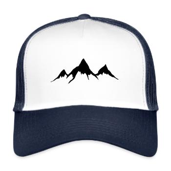 Berge, Alpen, Berg, Wandern - Trucker Cap - Weiß/Navy - Vorne