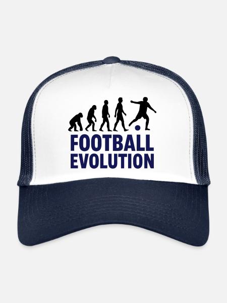 Motif sportif Football Evolution - Casquette trucker  - blanc/marine - Devant