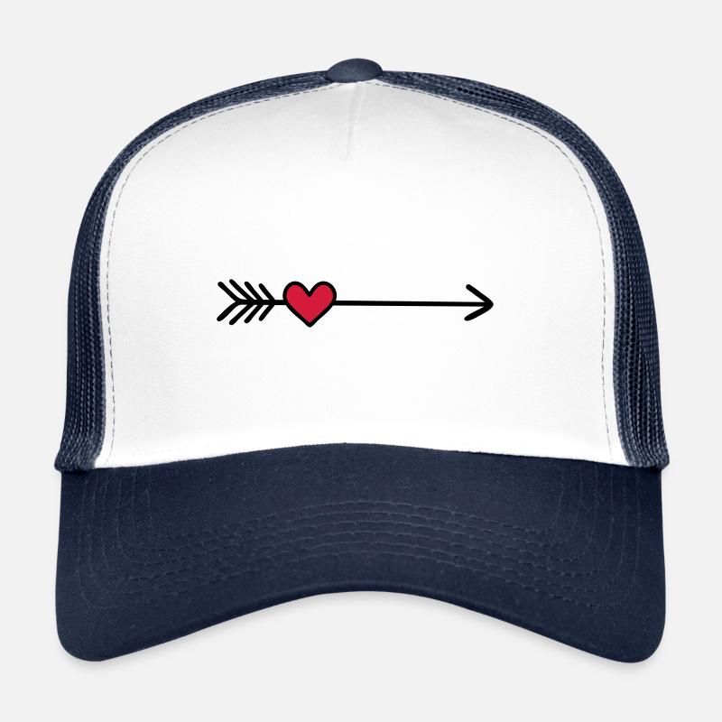 Herz - Trucker Cap - Weiß/Navy