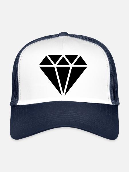 Diamond, symbol, love, fidelity, wedding, bride - Trucker Cap - white/navy - Front