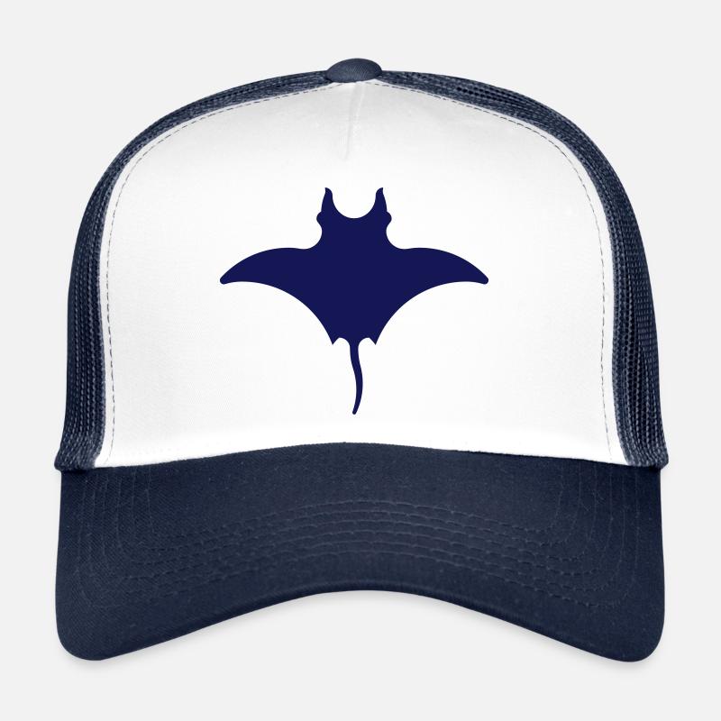 manta ray logo - Trucker Cap - Weiß/Navy