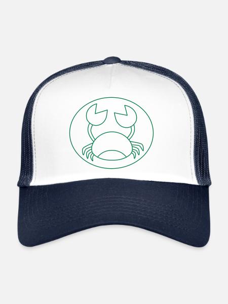 Cute up circle crab - Trucker Cap - white/navy - Front