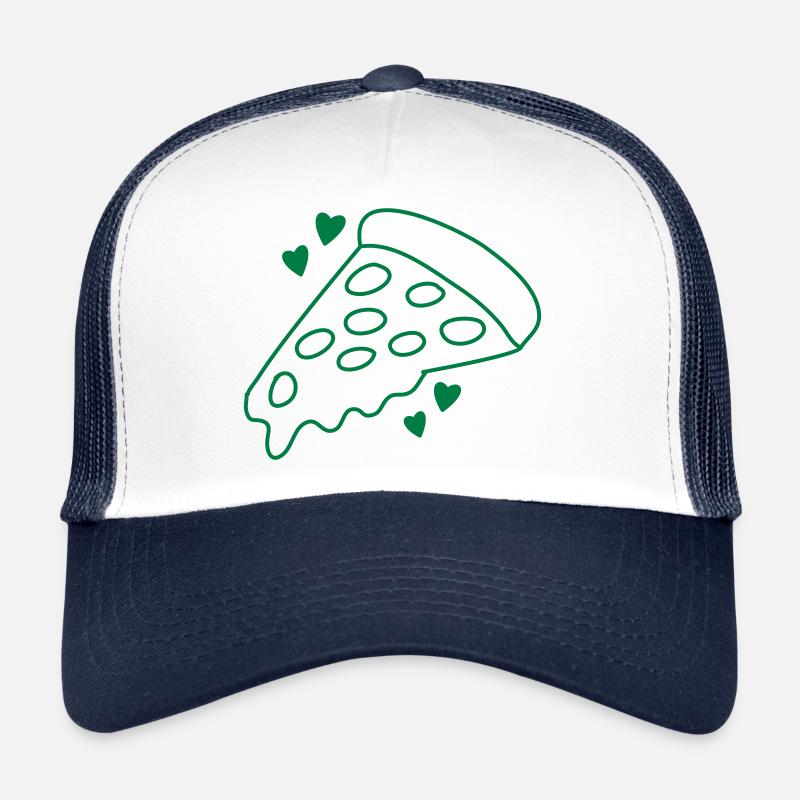 tranche de pepperoni avec des cœurs d’amour Casquette trucker 
