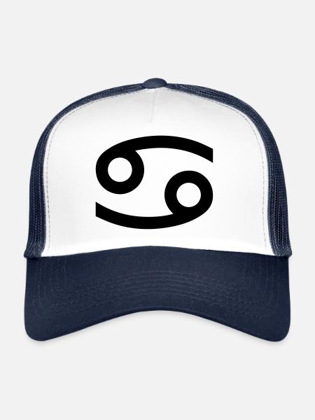Cancer, signe du zodiaque, astrologie, symbole, horoscope - Casquette trucker  - blanc/marine - Devant