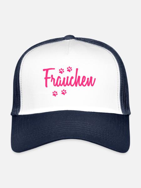 Frauchen Pfoten - Trucker Cap - Weiß/Navy - Vorne