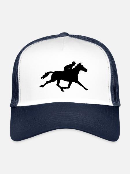 horse racing horse - Trucker Cap - white/navy
