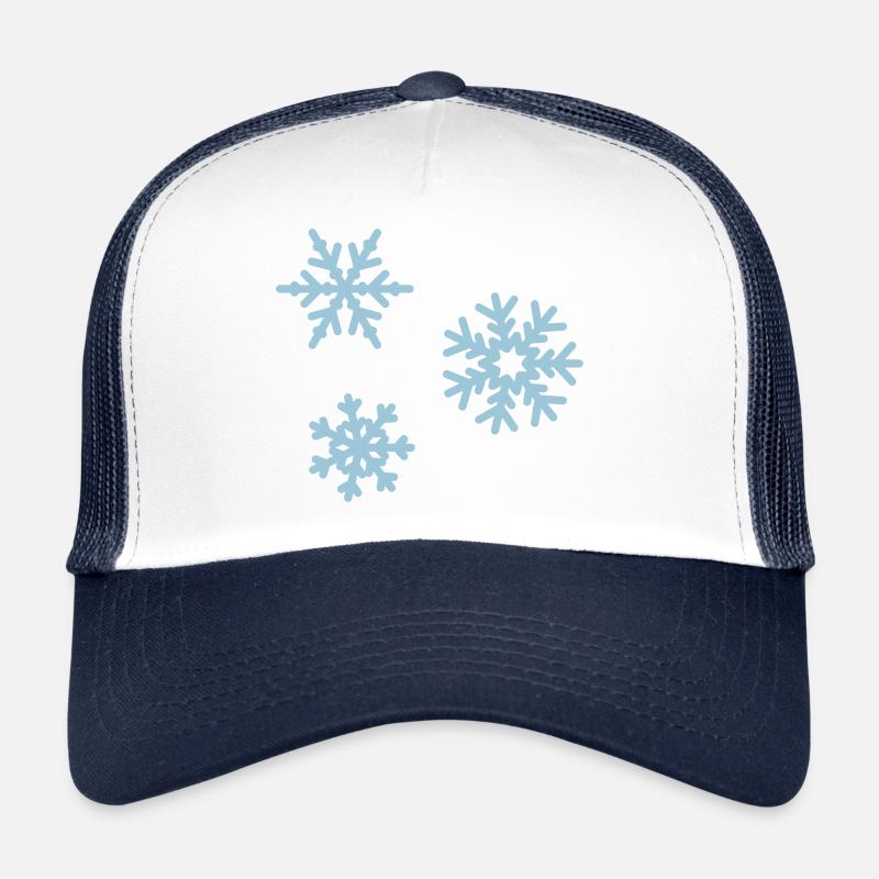 Cristaux de glace flocons de neige étoiles neige d'hiver Casquette trucker 