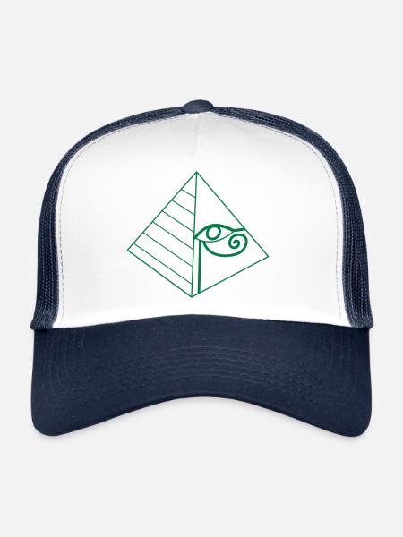 pyramid eye - Trucker Cap - white/navy - Front