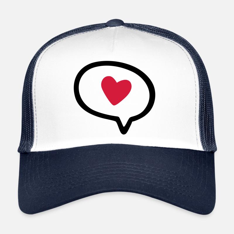 Speech bubble with heart - Trucker Cap - white/navy