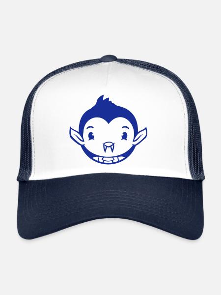 Duck Vampire Halloween Costume Bloodsucker Monster - Trucker Cap - white/navy - Front